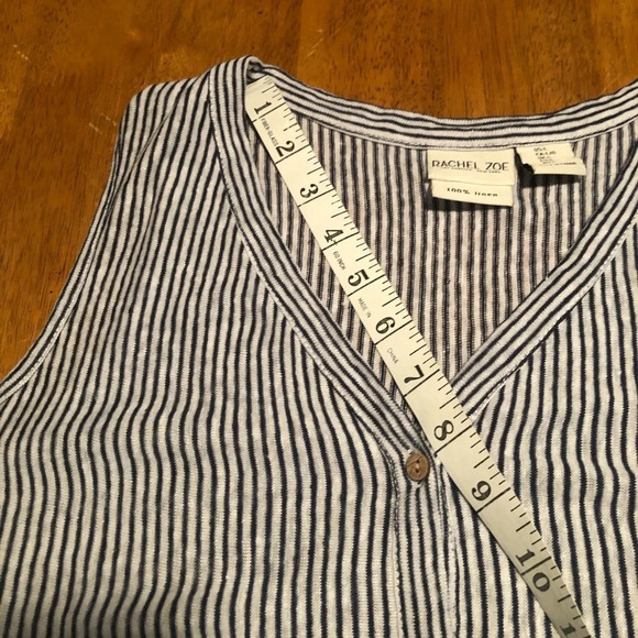 Rachel Zoe button down linen top, tie front - Picture 8 of 17